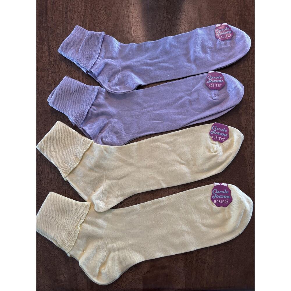 Vintage Carole Joanne Socks Womens Size 11 Wash-Fast 60s 70s Retro Novelty